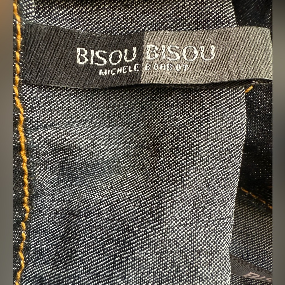 NWOT Y2K Bisou Bisou Denim Sleeveless Button-Up Halter Top Vest Belt Size Large - Picture 5 of 5